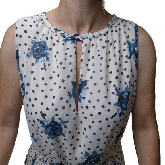Maison Jules Blue and White Midi Dress - Picture 2 of 16